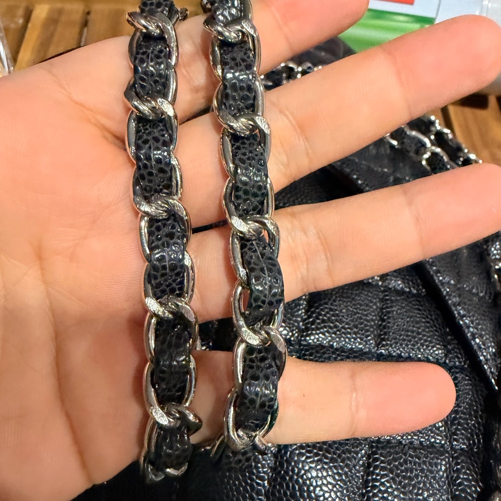 Black Quilted Caviar Medium Classic Double Flap Bag Silver Hardware, 2022 - Picture 15 of 16